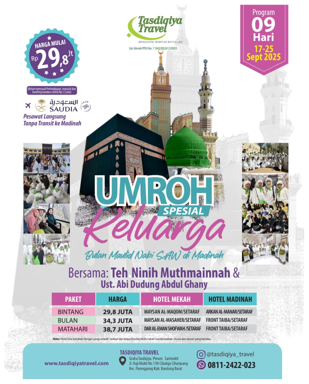 Umroh Spesial Keluarga Bulan Maulid Nabi saw di Madinah - PAKET BINTANG