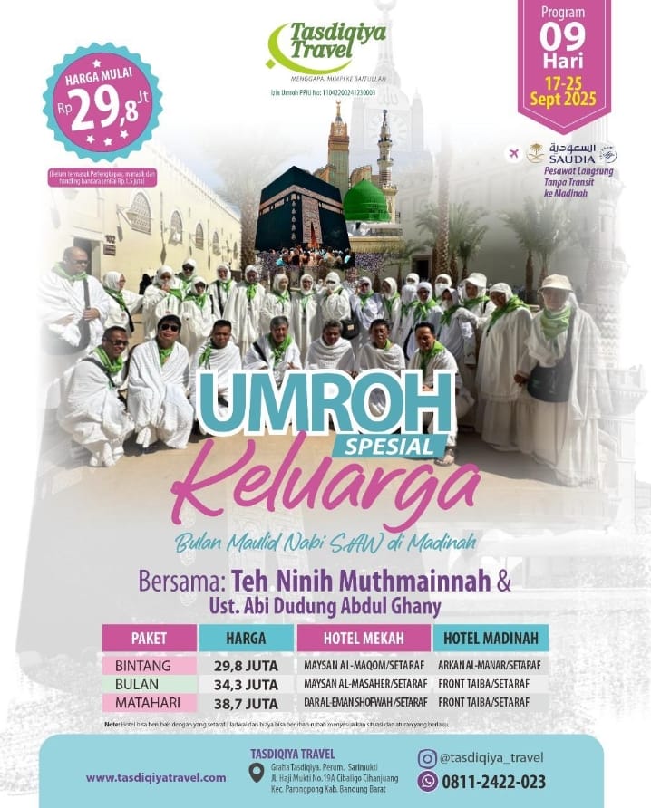Umroh Spesial Keluarga Bulan Maulid Nabi saw di Madinah - PAKET BULAN